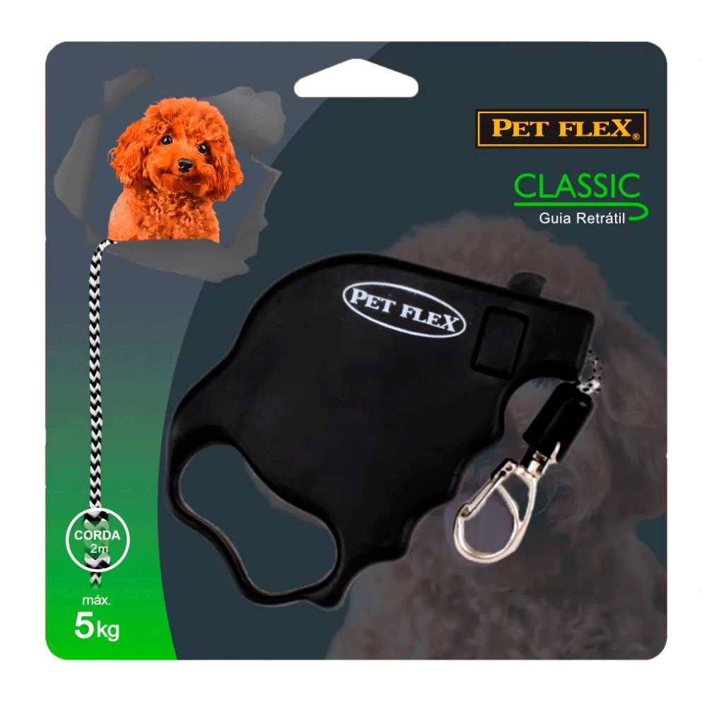 Guia Retrátil Classic Pet Flex Preta — foto 4