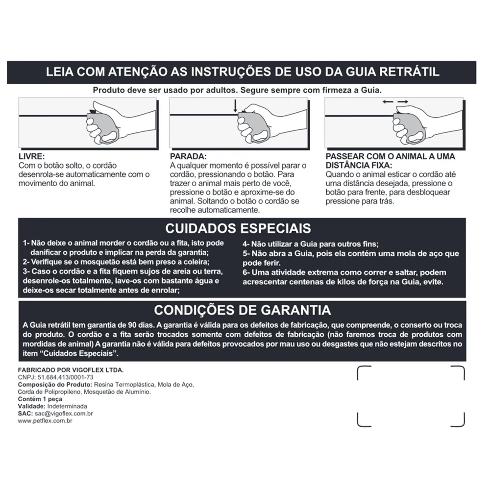 Guia Retrátil Classic Pet Flex Rosa — foto 5