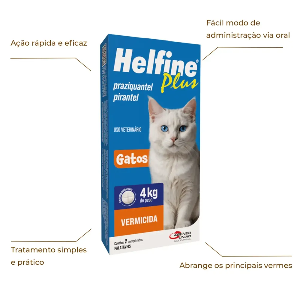 Vermífugo Helfine Plus para Gatos — foto 3