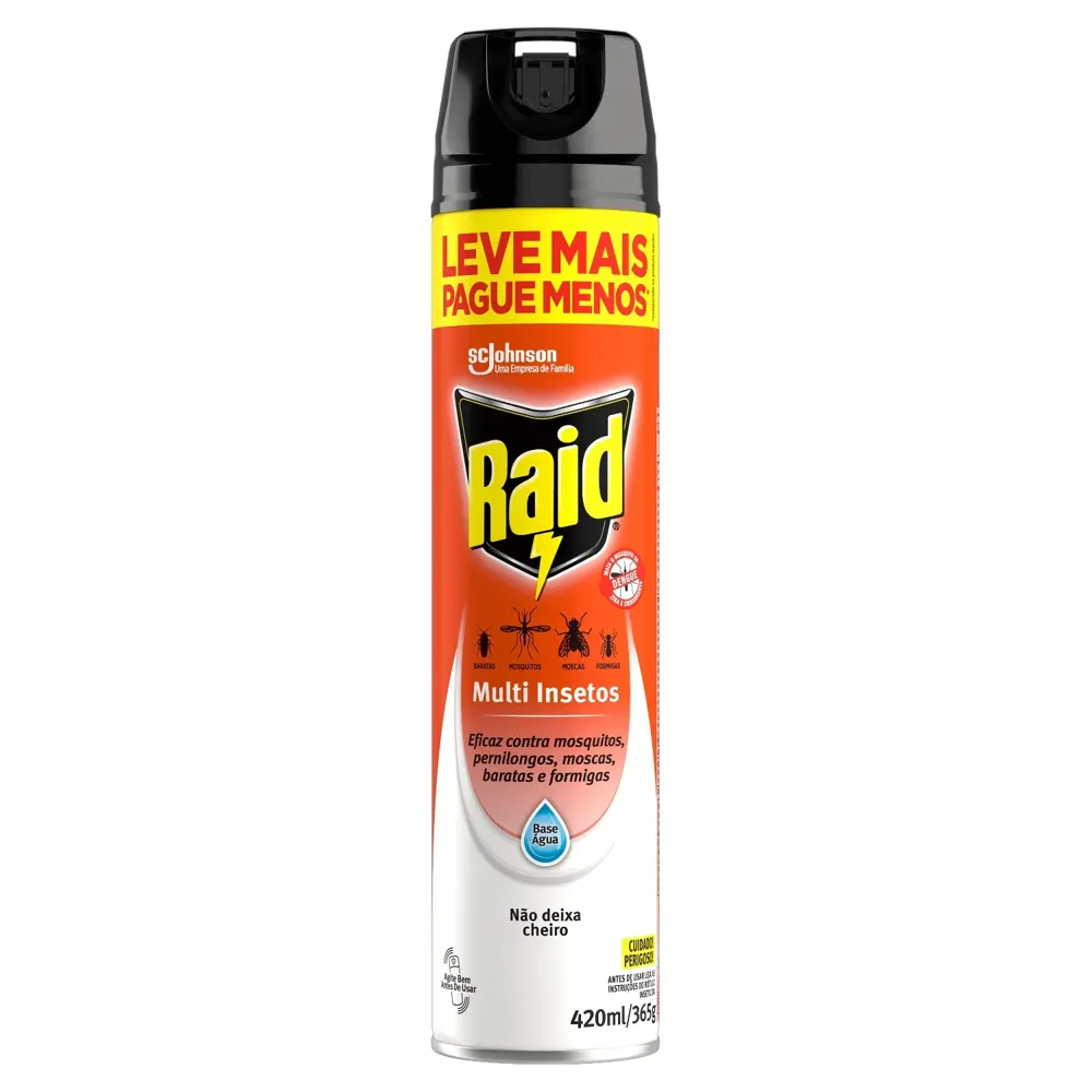 Inseticida Raid Aerossol Multi Base Água Leve Mais Pague Menos