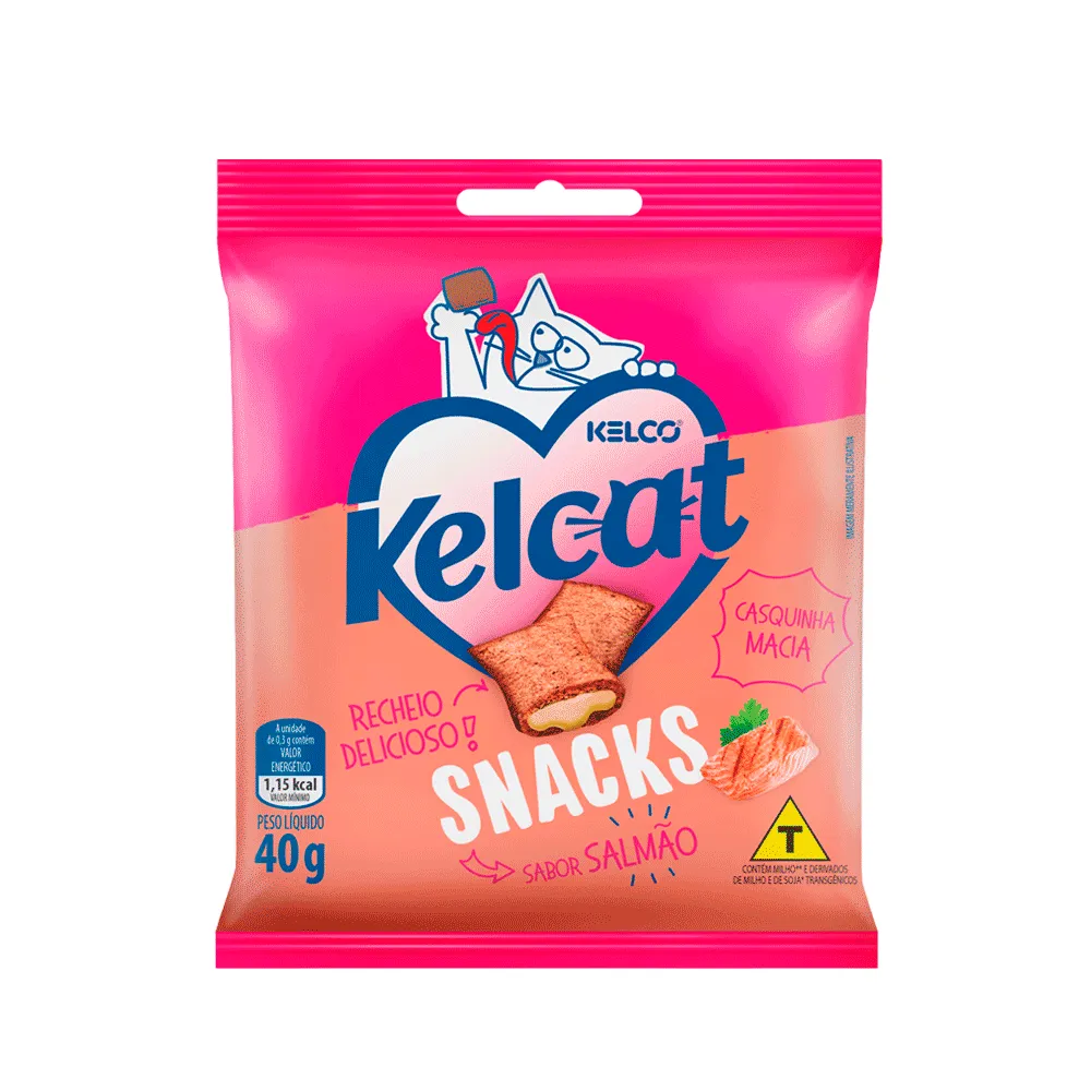 Petisco Gatos Kelcat Snacks Salmão