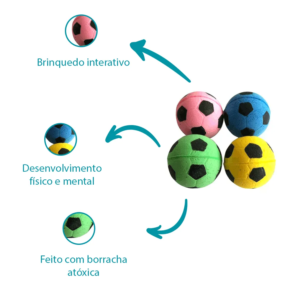 Kit Bolinhas Coloridas Futebol para Gatos Jambo — foto 2