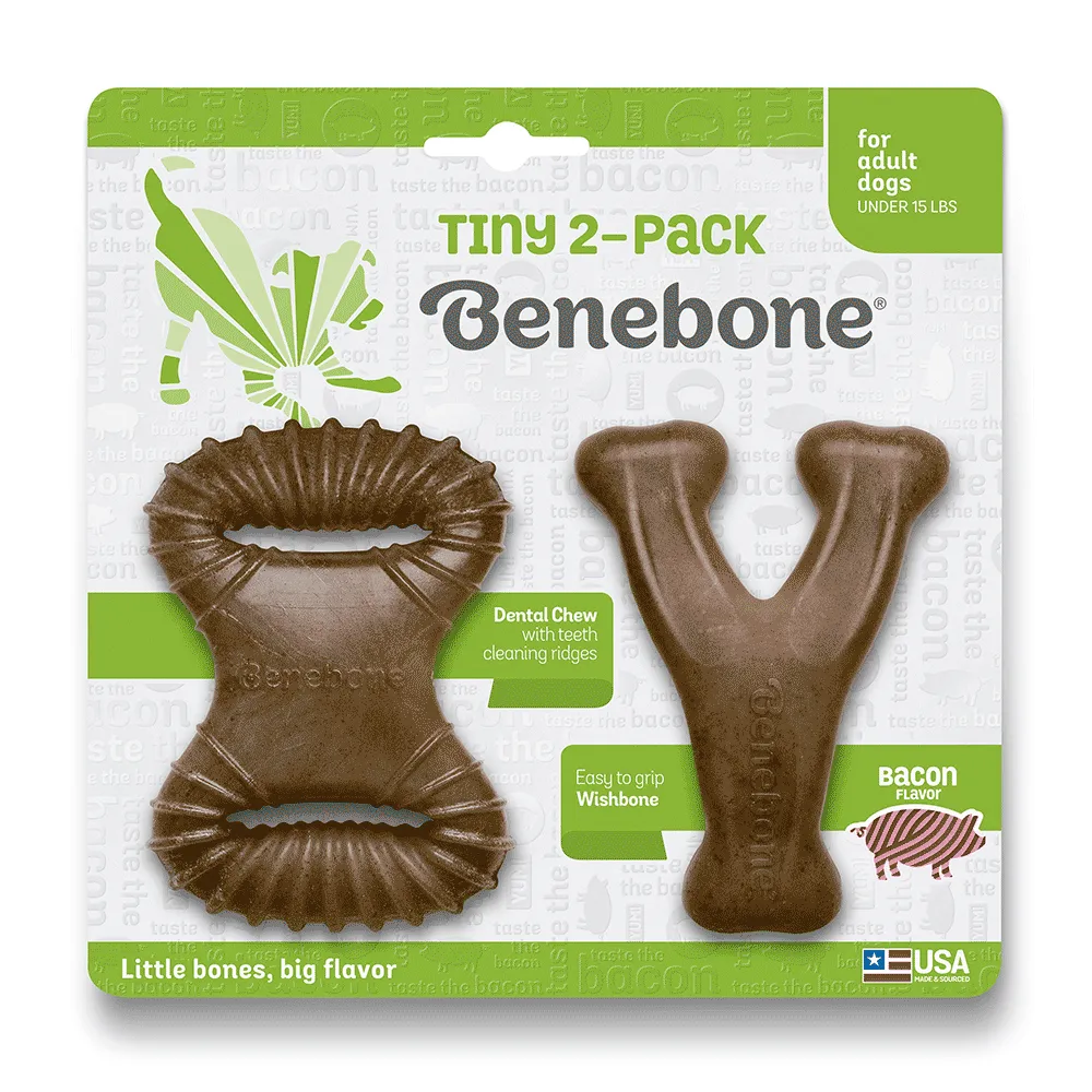 Kit Brinquedo Mordedor Benebone para Cães Tiny Bacon — foto 4