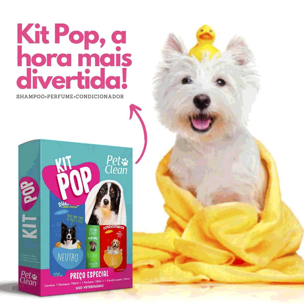 Kit Pop Shampoo, Condicionador e Perfume Pet Clean — foto 2