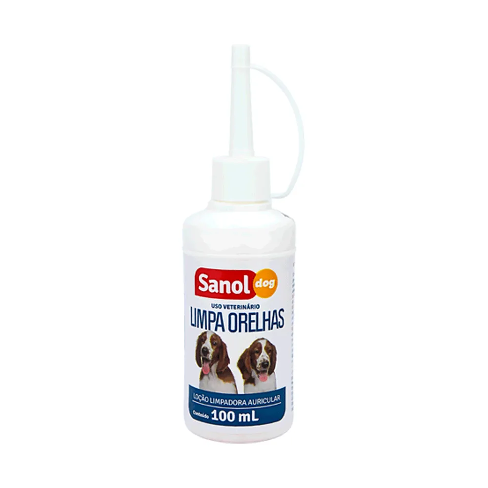 Loção Limpa Orelhas Cães e Gatos Sanol