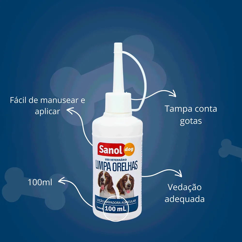 Loção Limpa Orelhas Cães e Gatos Sanol — foto 4