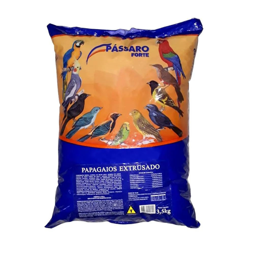 Alimento Extrusado para Papagaios Pássaro Forte