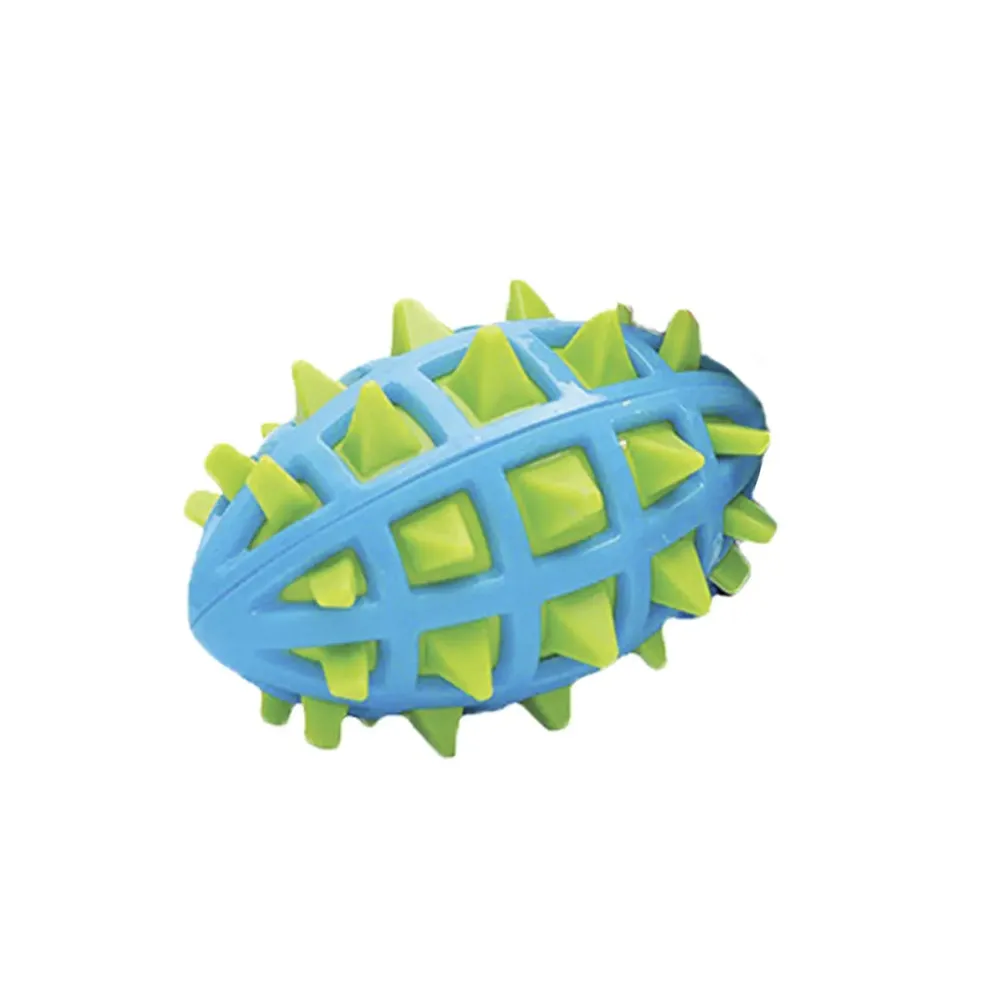 Mordedor Bola de Futebol Americano com Cravos Tex Pets Azul
