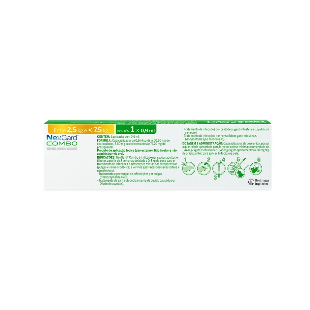 Nexgard Combo Antipulgas, Sarna e Vermífugo para Gatos de 2,5 a 7,5 kg — foto 3