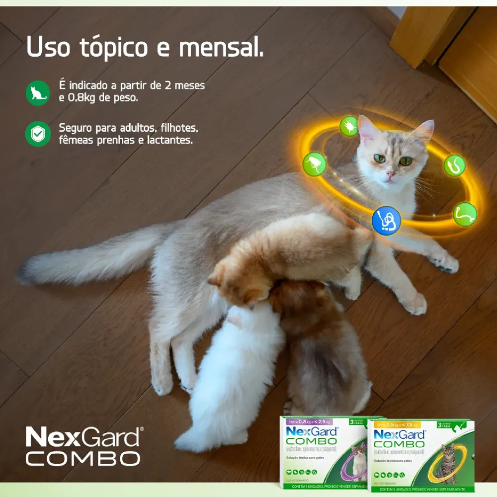 Nexgard Combo Antipulgas, Sarna e Vermífugo para Gatos até 2,5 kg — foto 6