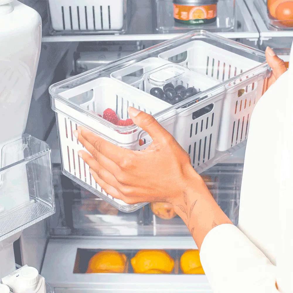 Organizador com Cesto Triplo Clear Fresh Transparente Ou — foto 3