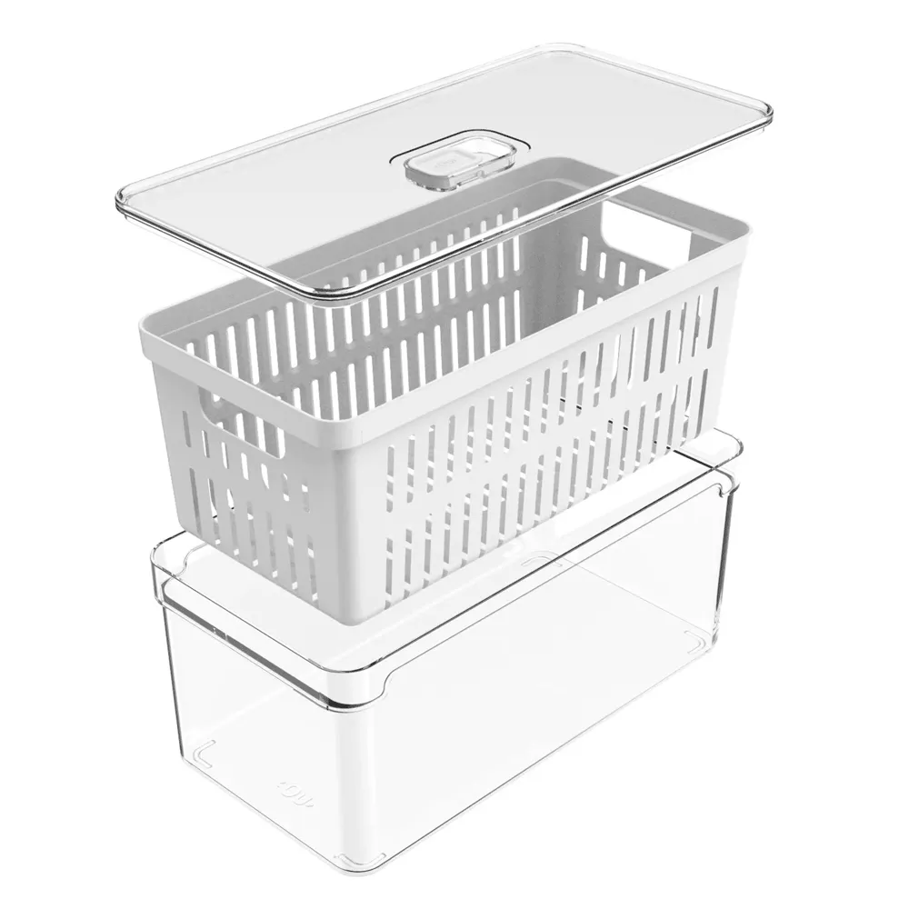 Organizador de Geladeira com Cesto Clear Fresh Transparente Ou — foto 2