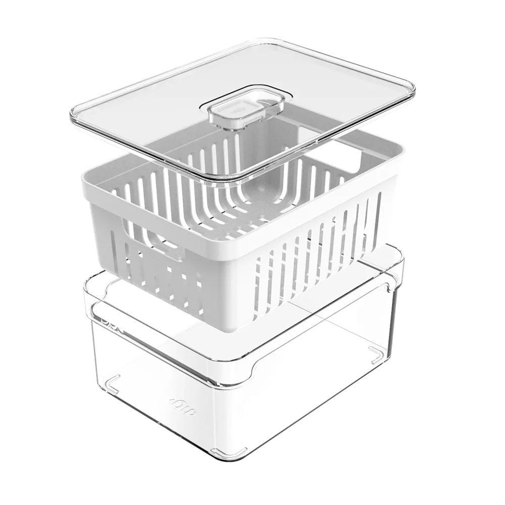 Organizador de Geladeira com Cesto Clear Fresh Transparente Ou — foto 4