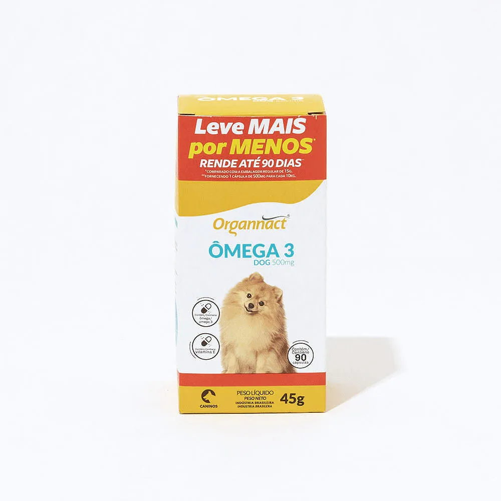 Ômega 3 Dog 500mg para Cães Organnact