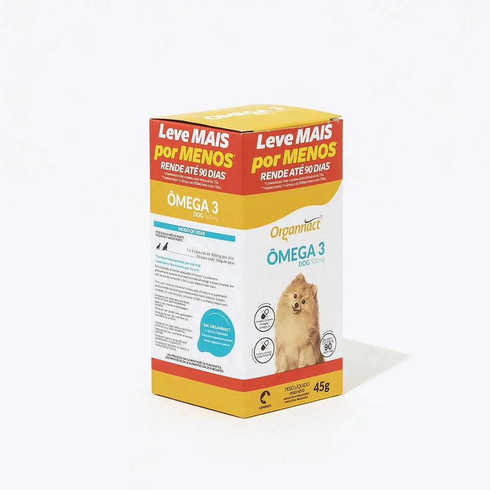 Ômega 3 Dog 500mg para Cães Organnact — foto 3
