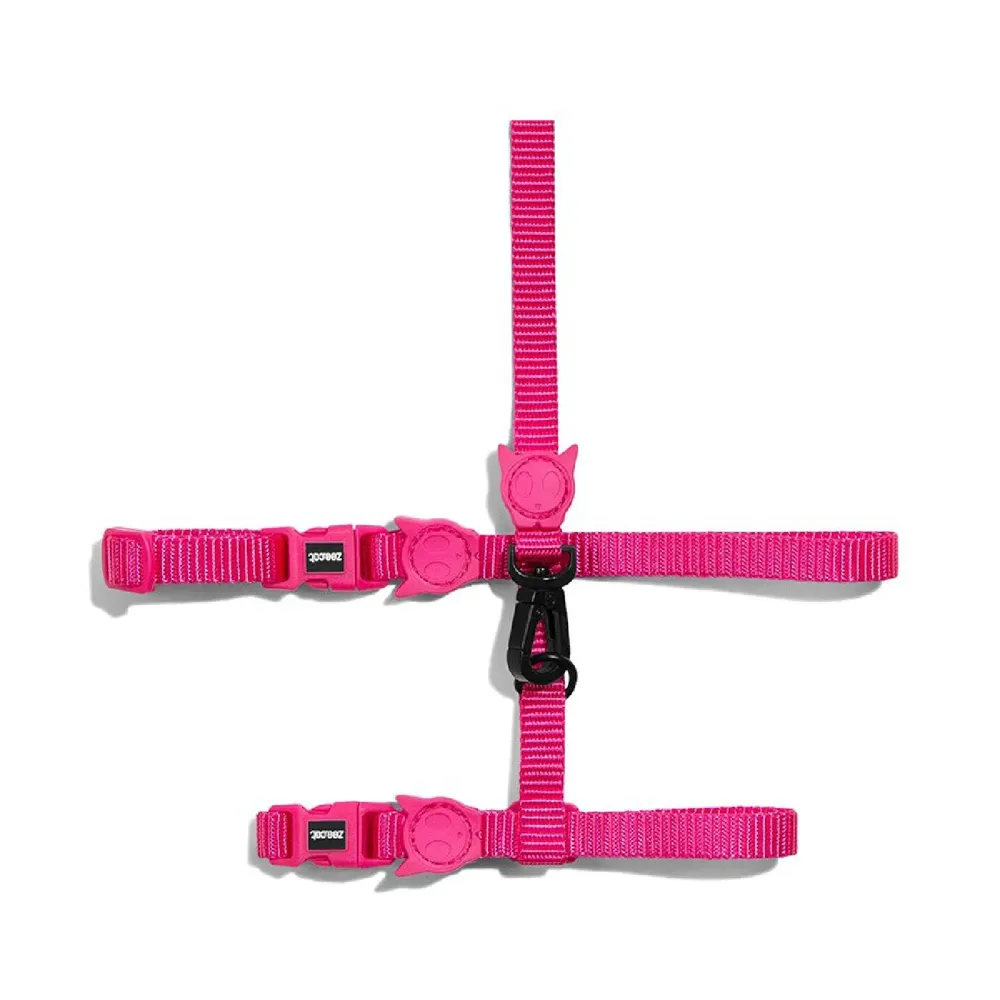 Peitoral com Guia para Gatos Pink Led Zee.Cat