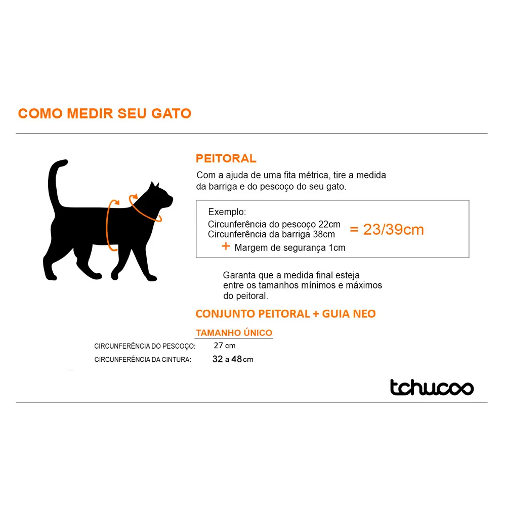 Peitoral e Guia Cat Neoprene Happy Tchucoo — foto 4