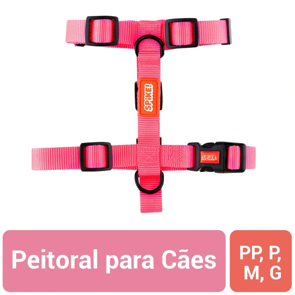 Peitoral H para Cães Pink Spike — foto 2