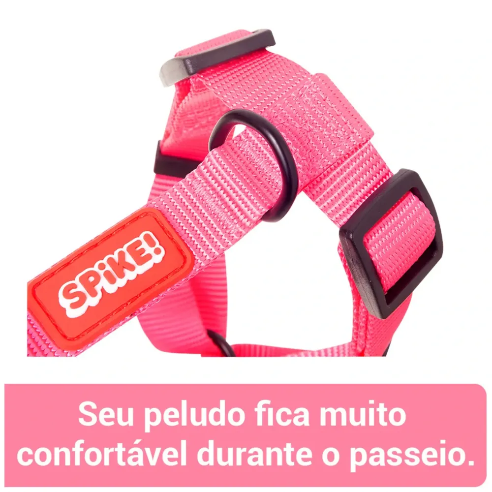 Peitoral H para Cães Pink Spike — foto 4