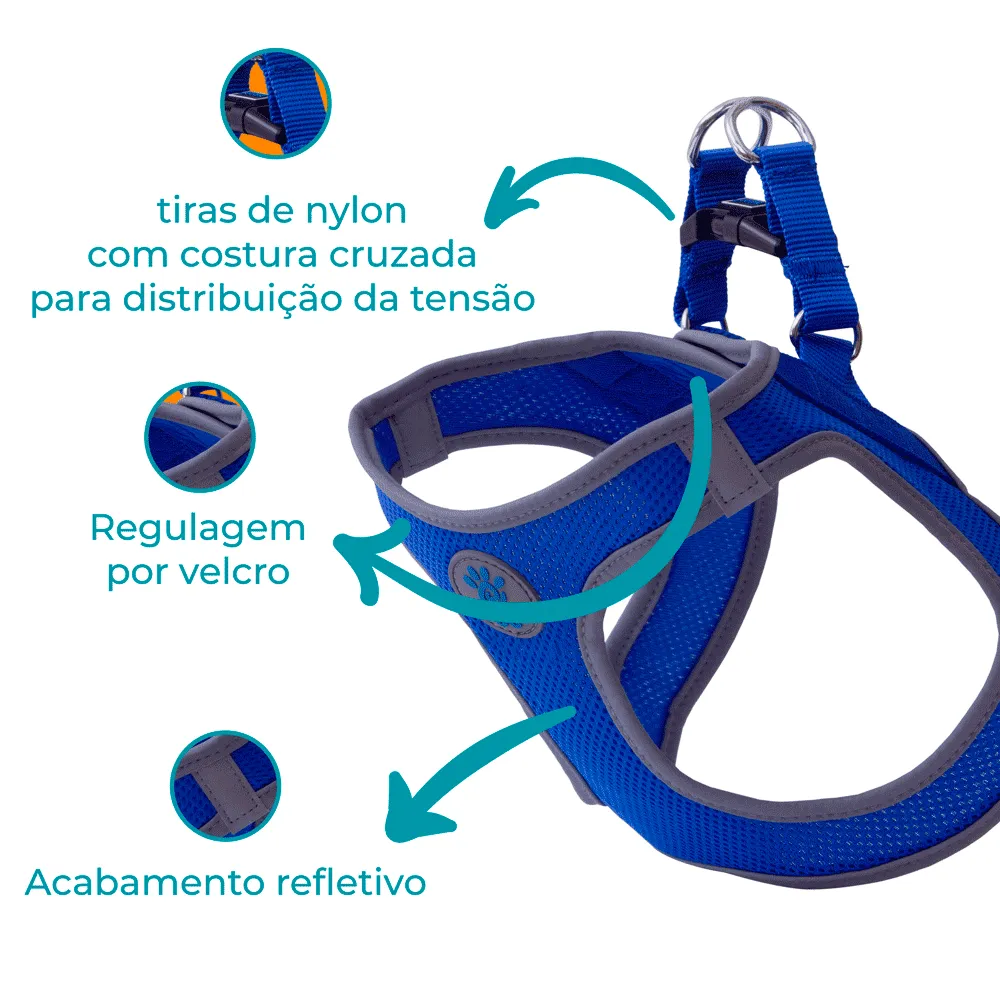Peitoral Cães Athletic Fit Doco Azul — foto 2