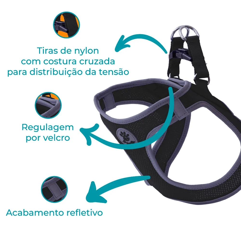 Peitoral Cães Athletic Fit Doco Preto — foto 2