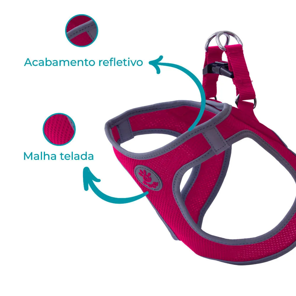 Peitoral Cães Athletic Fit Doco Rosa — foto 4