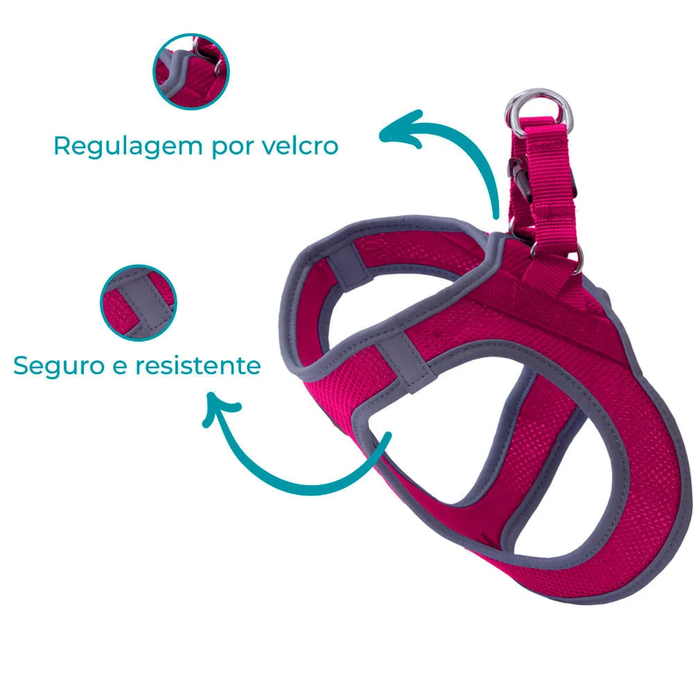 Peitoral Cães Athletic Fit Doco Rosa — foto 5