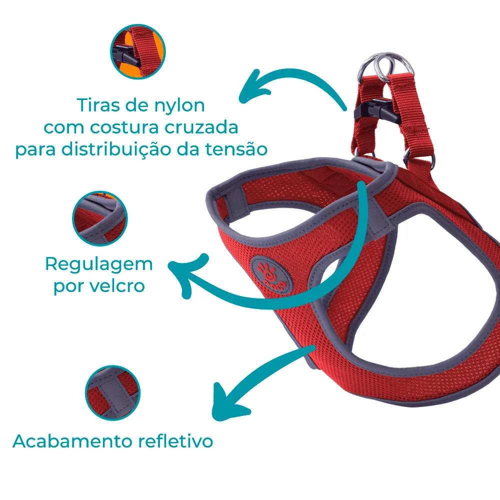 Peitoral Cães Athletic Fit Doco Vermelho — foto 2