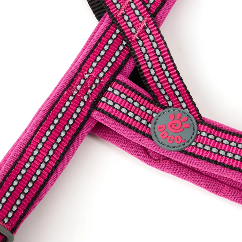Peitoral Refletivo para Cães Vario Neoprene Doco Rosa — foto 3
