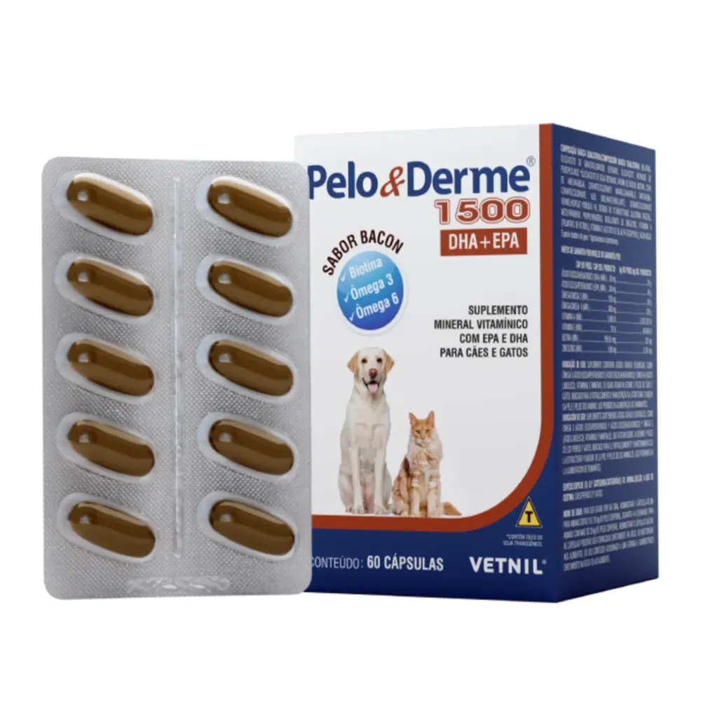 Pelo e Derme 1500 DHA + EPA Bacon Vetnil — foto 2