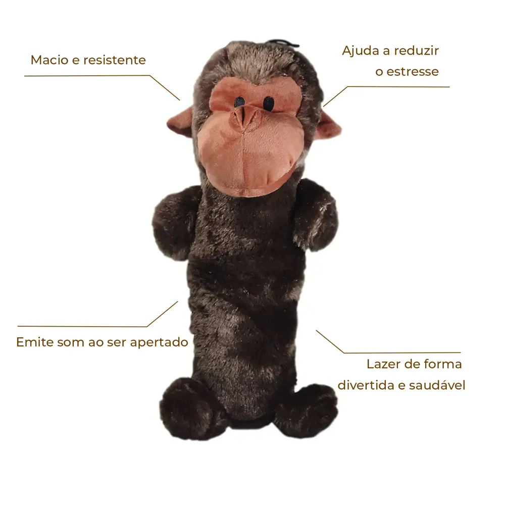 Pelúcia Macaco Fleece Jambo Marrom — foto 2