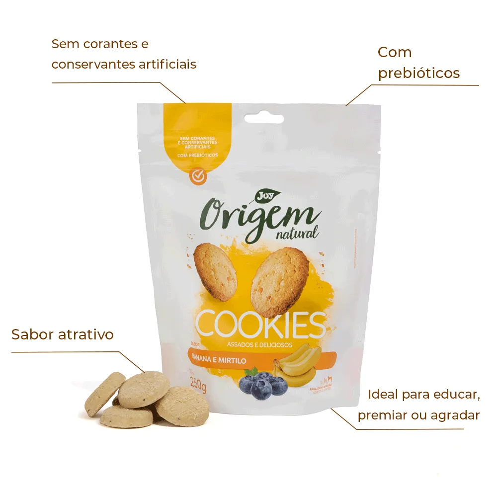 Petisco Cookies Origem Natural Cães Banana com Mirtilo — foto 2