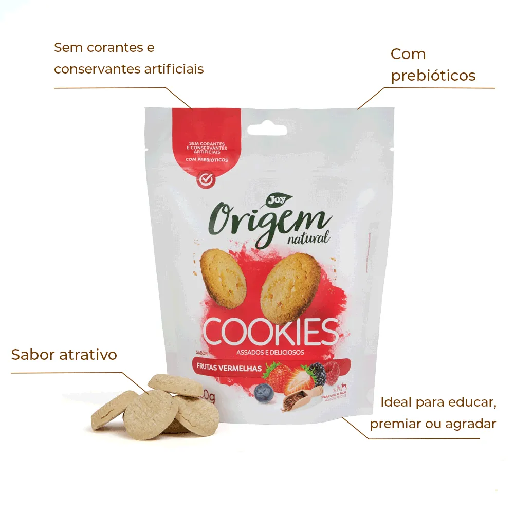 Petisco Cookies Origem Natural Cães Frutas Vermelhas — foto 2