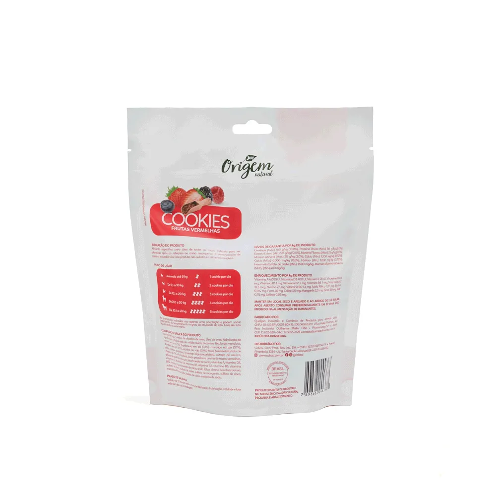 Petisco Cookies Origem Natural Cães Frutas Vermelhas — foto 3