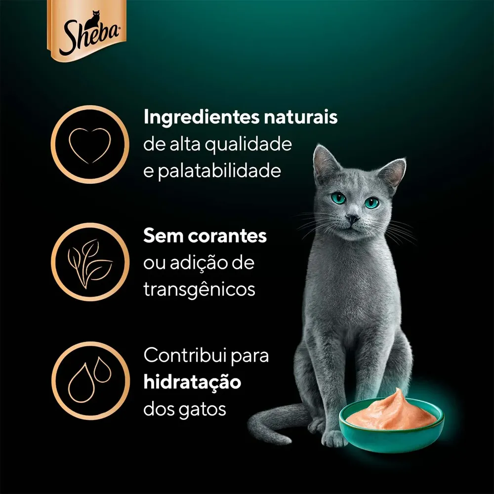 Petisco Sheba Cremoso para Gatos Adultos Atum com Salmão e Frango com Camarão — foto 5