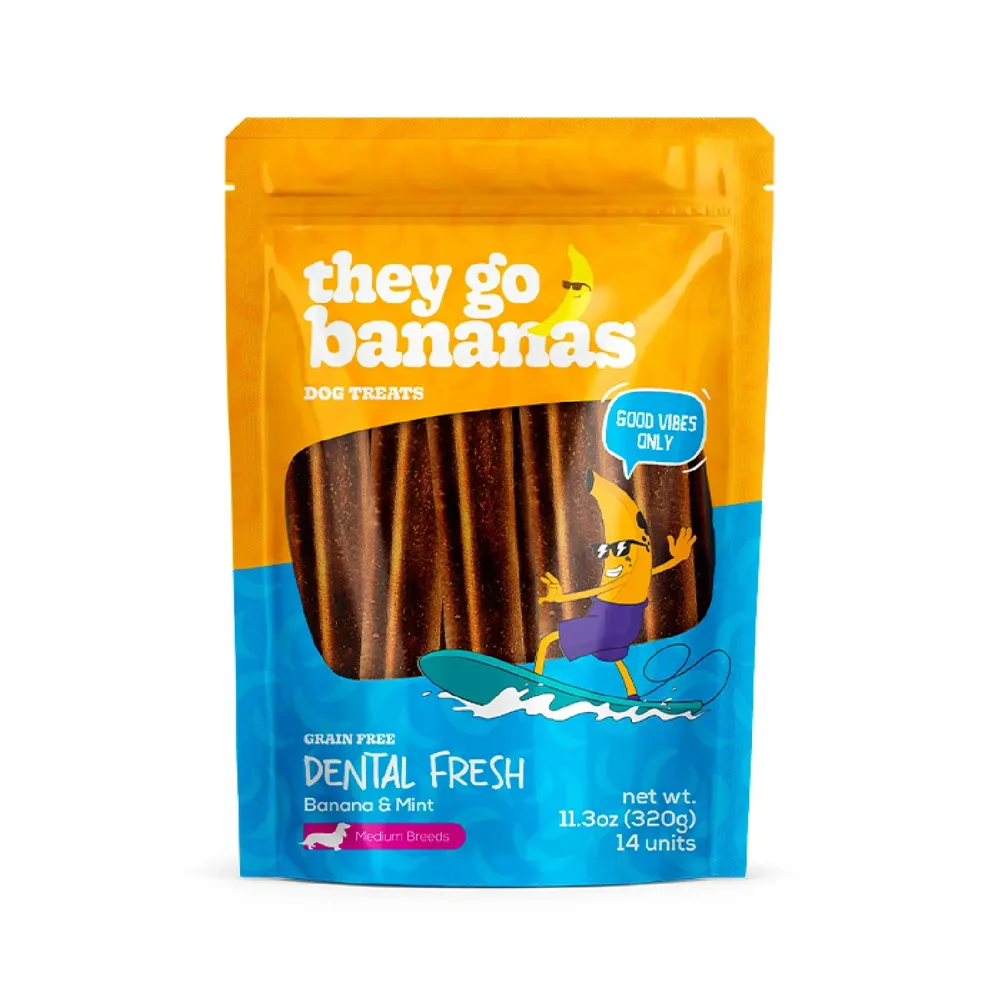 Petisco Dental Fresh Banana e Menta Cães Raças Médias Papaya Pets