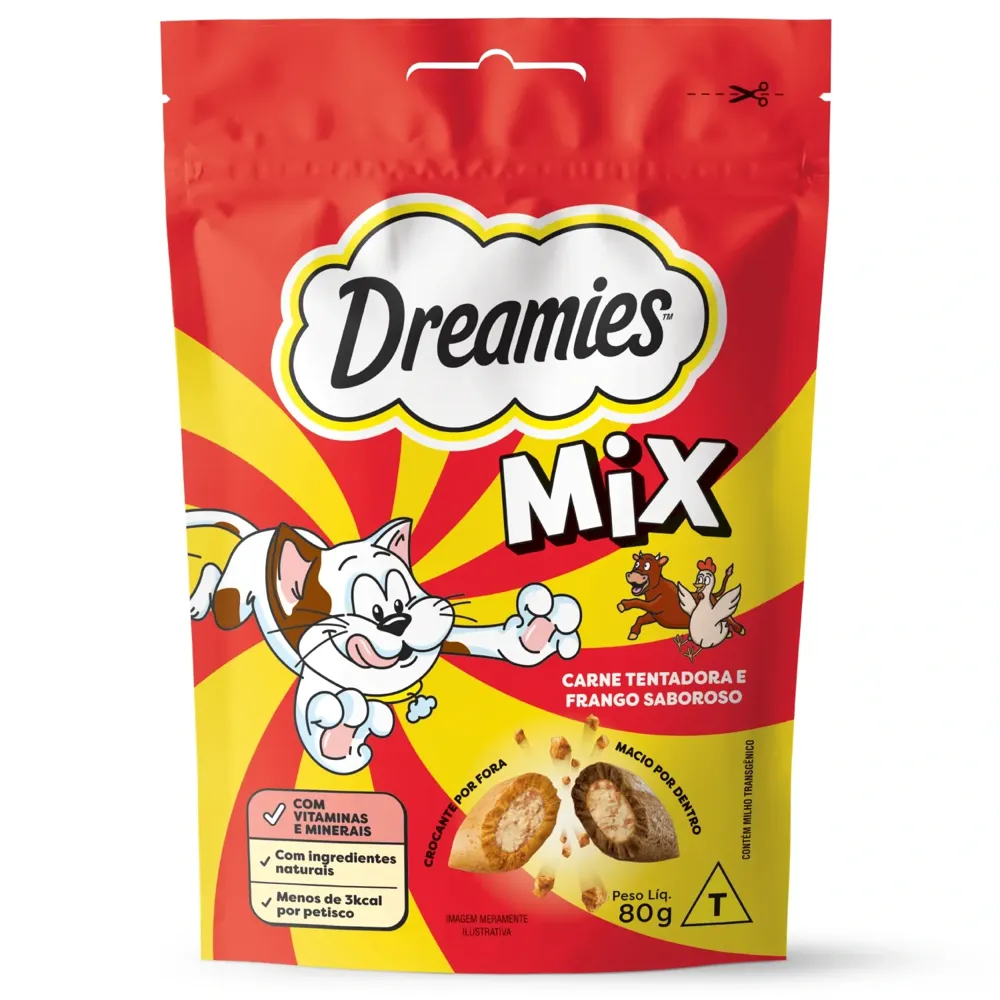Petisco Dreamies Mix Carne e Frango Irresistível Gatos Adultos — foto 2