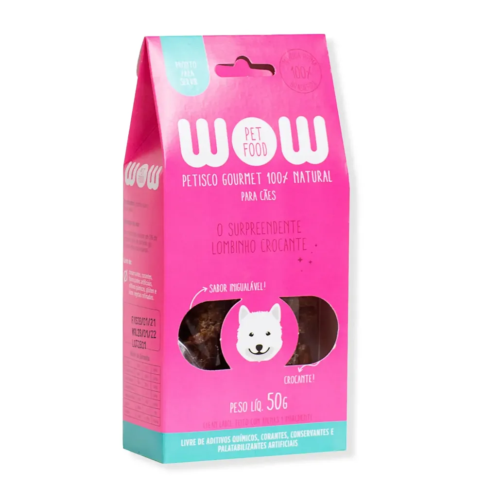 Petisco Gourmet para Cães Lombinho Crocante Wow