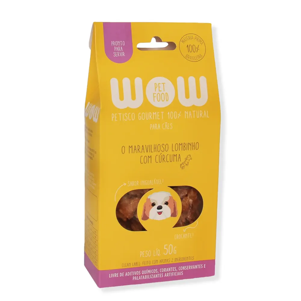 Petisco Gourmet para Cães Lombinho e Cúrcuma Wow