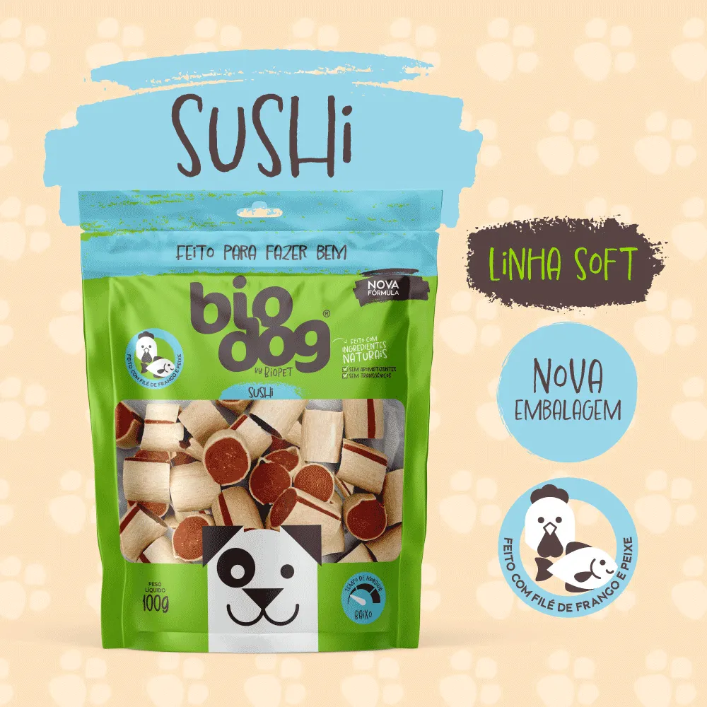 Petisco Sushi Macio Frango e Peixe Biodog — foto 3