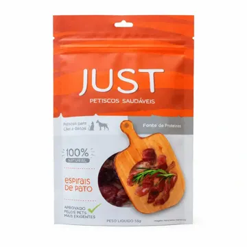 Petisco Just Espirais de Pato para Cães e Gatos