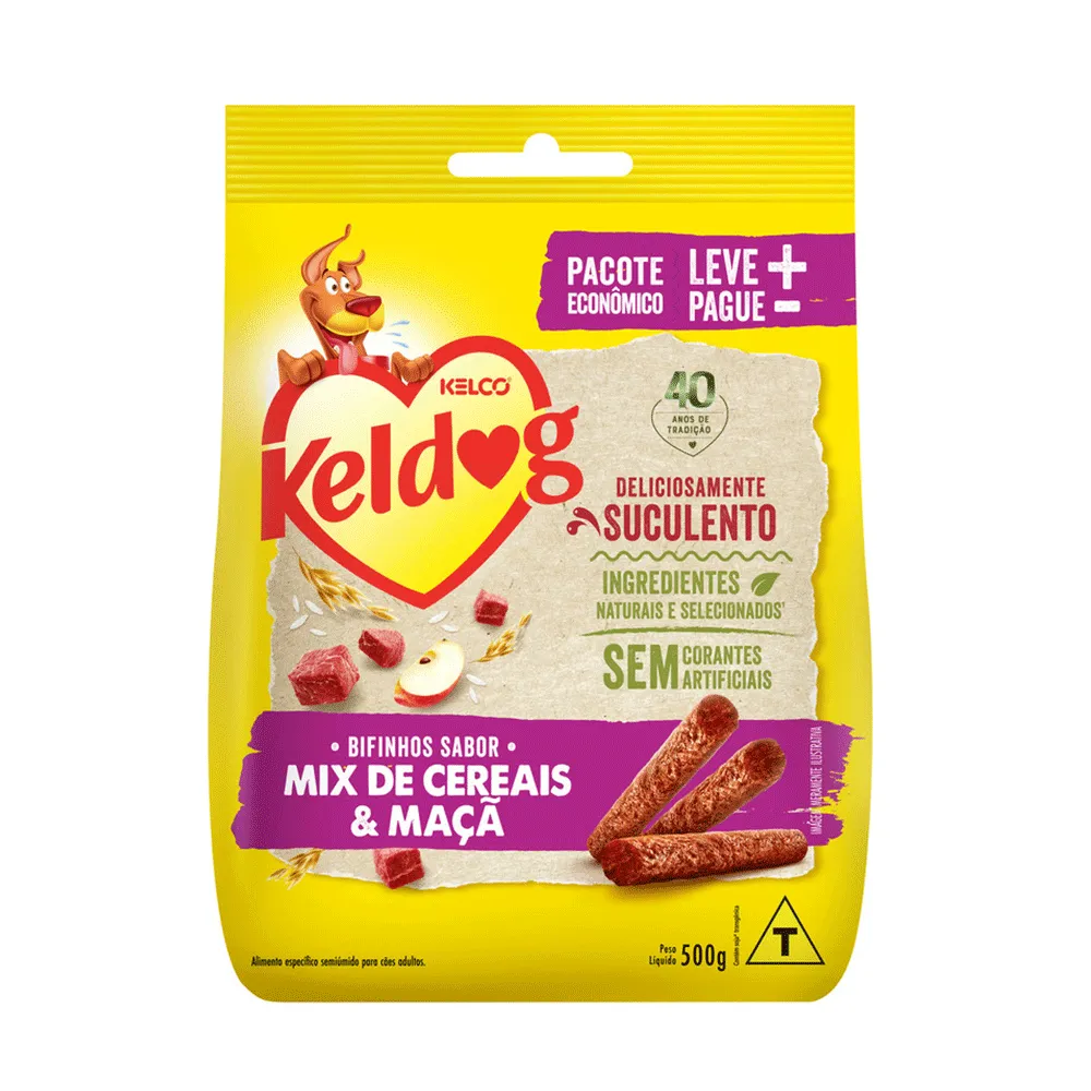 Petisco Keldog Bifinho Mix de Cereais e Maçã — foto 2