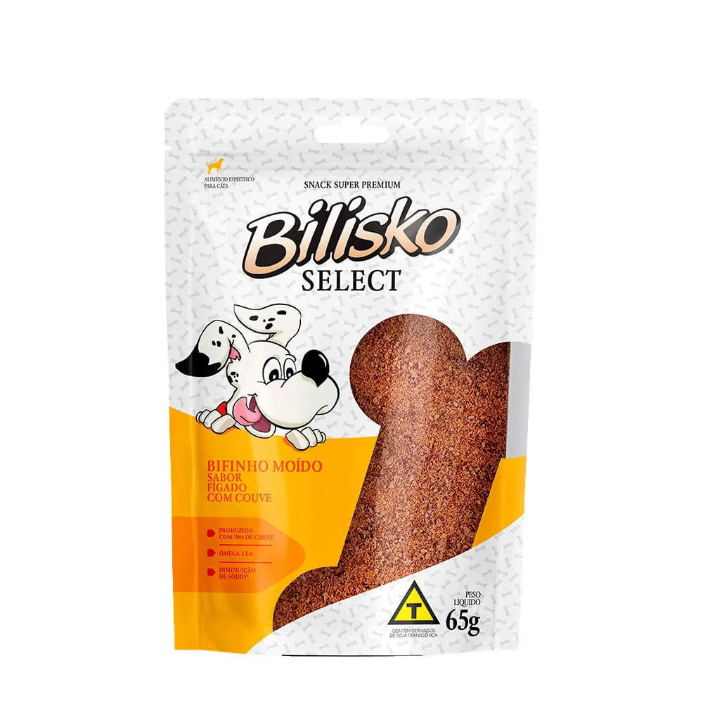 Petisco Moído Bilisko Cães Fígado com Couve