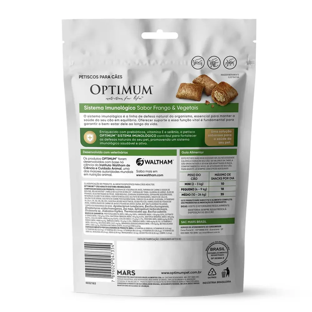 Petisco Optimum Cães Adultos Sistema Imunológico Frango e Vegetais — foto 3