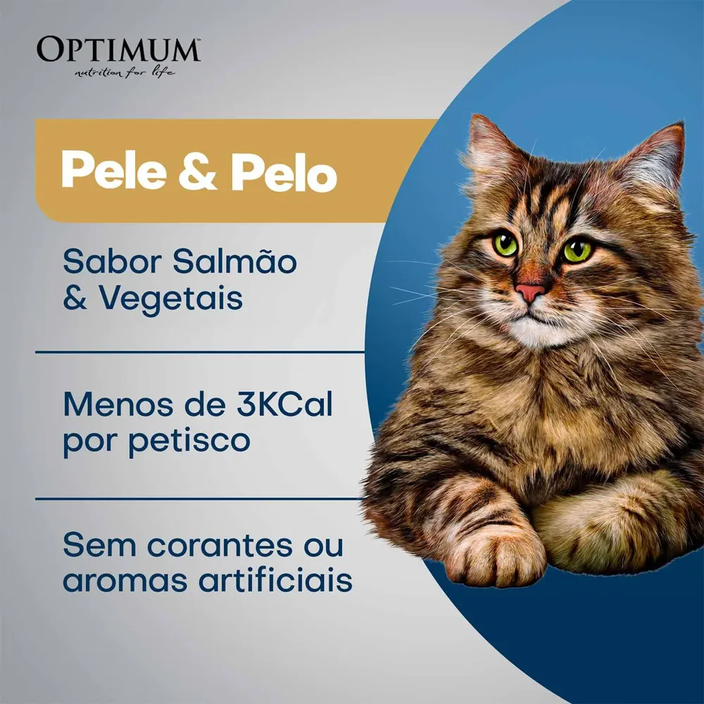 Petisco Optimum Gatos Adultos Pele e Pelo Salmão e Vegetais — foto 4