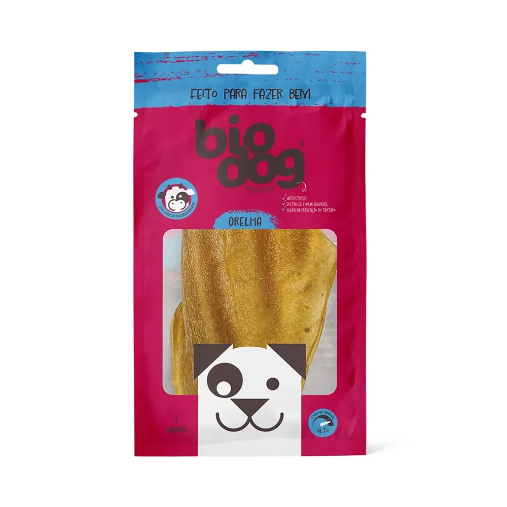 Petisco Orelha Mastigável Carne Biodog