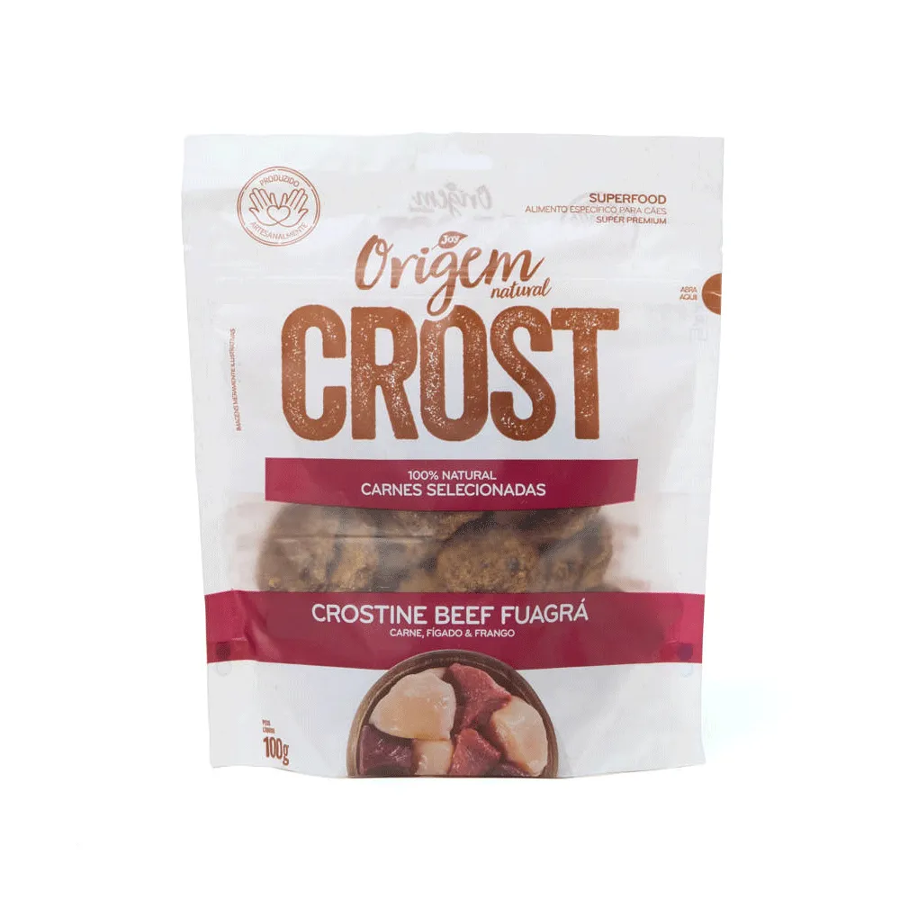 Petisco Cães Origem Natural Crost Crostine Beef Fuagrá