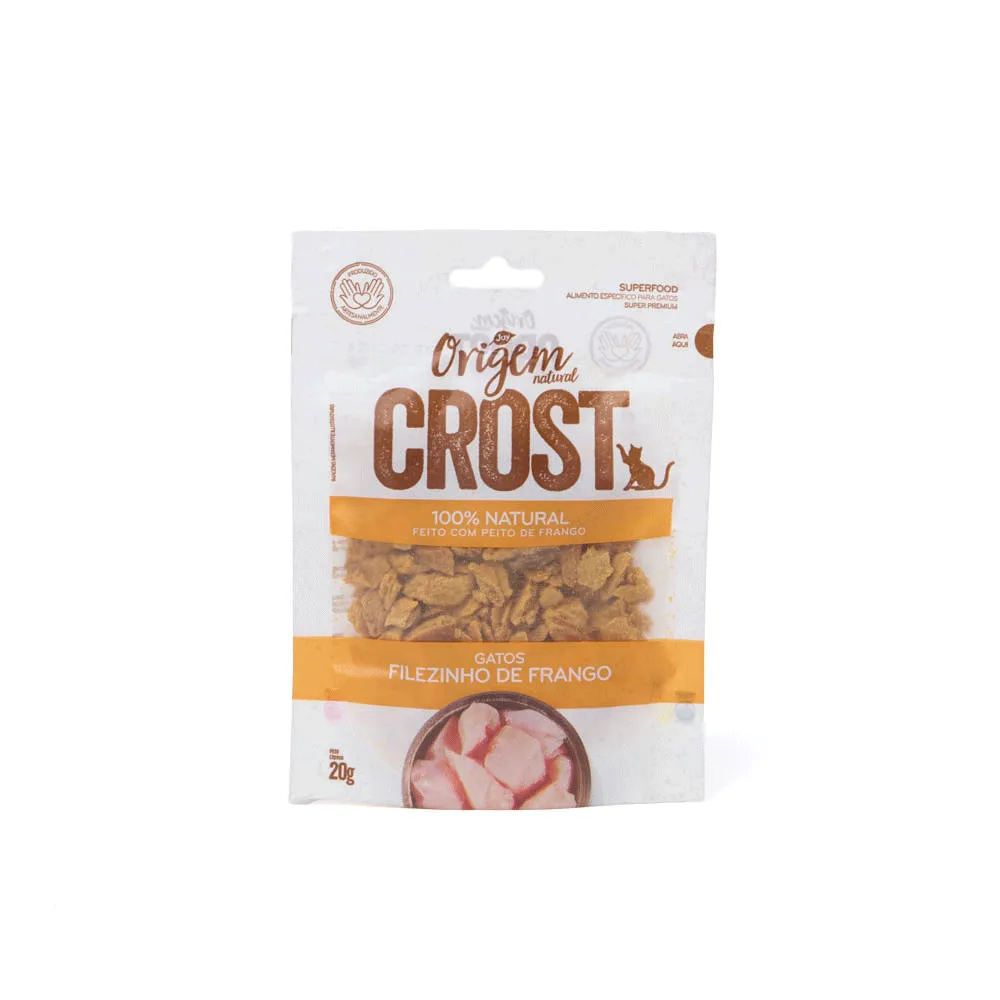 Petisco Gatos Origem Natural Crost Filezinho de Frango
