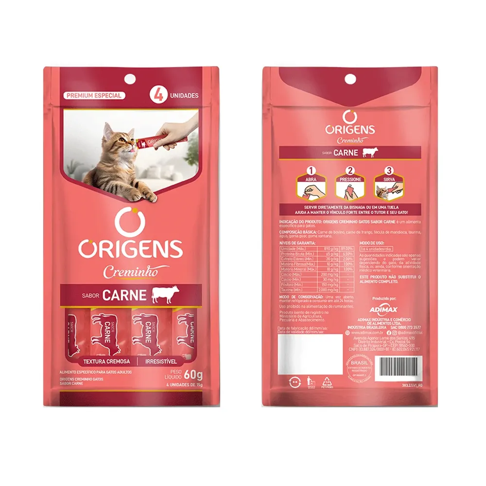 Petisco Origens para Gatos Creminho de Carne — foto 2