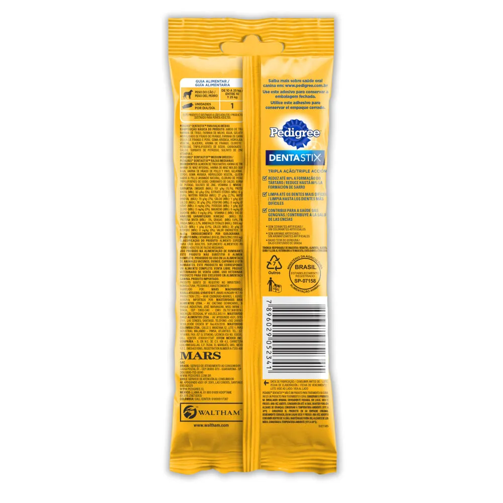 Petisco Pedigree Dentastix Cuidado Oral Cães Adultos Raças Médias — foto 3